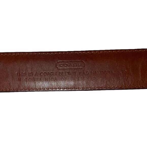 COACH Reddish Brown Polished Cowhide Leather Belt     Size: 34 - Picture 4 of 5